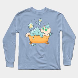 Bubble Bath SPA Cat Long Sleeve T-Shirt